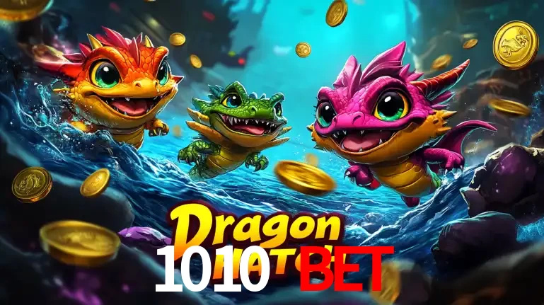 Arte promocional do jogo Dragon Hatch com três adoráveis dragões bebês nadando entre moedas de ouro, um dos slots mais divertidos para jogar no cassino 1010 bet.