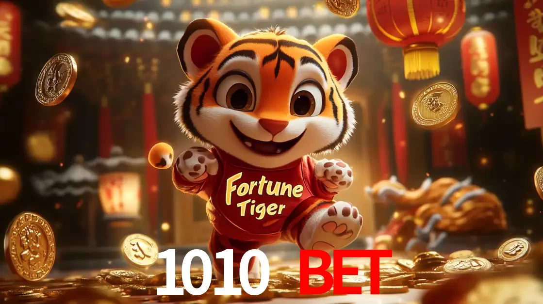 O alegre personagem do Fortune Tiger correndo sobre um caminho de moedas de ouro, simbolizando os grandes prêmios e a diversão do popular jogo de slot do 1010 bet.